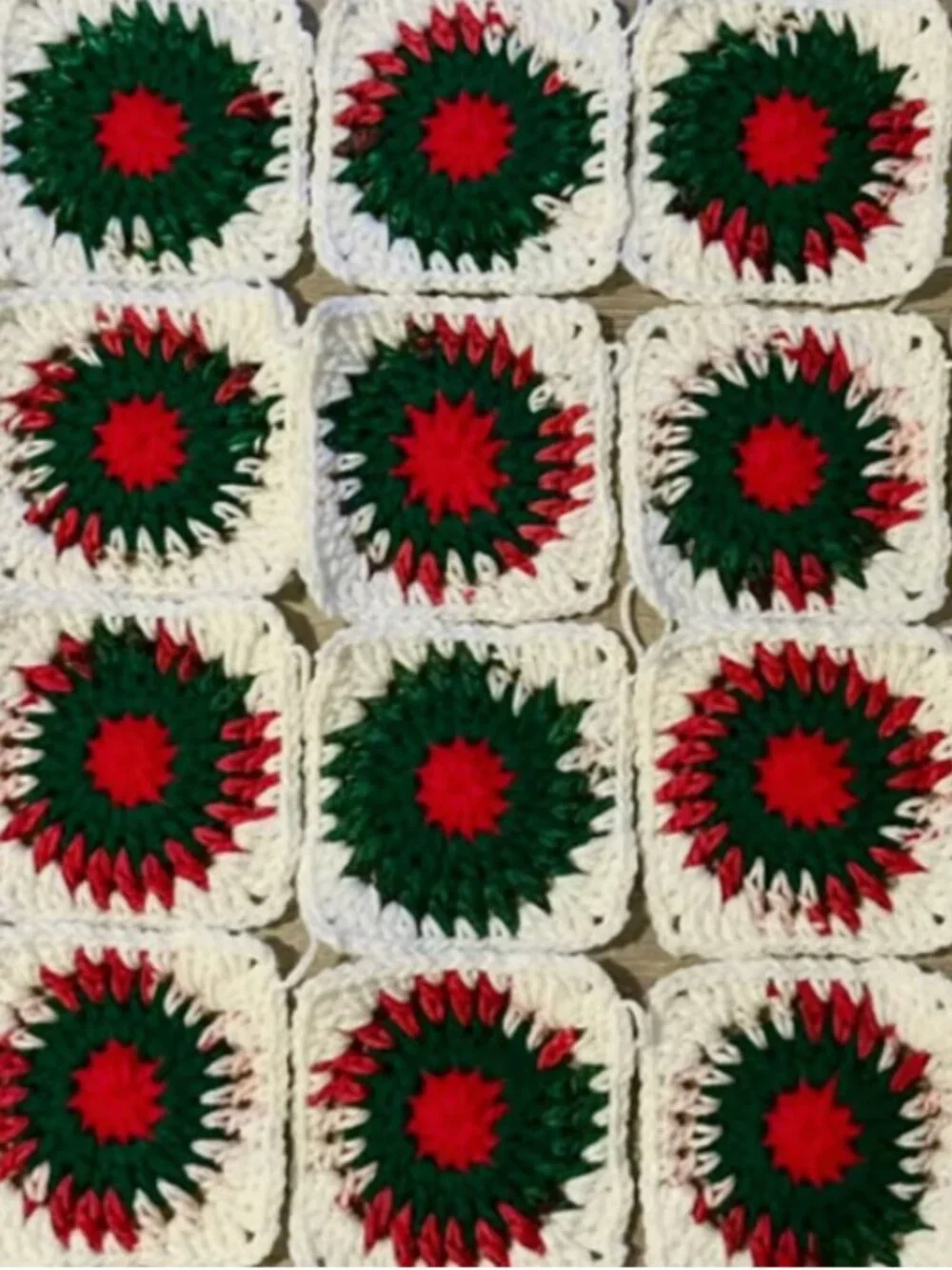 20 Handmade Starburst Squares - Holiday Colors DIY Fashion & Home